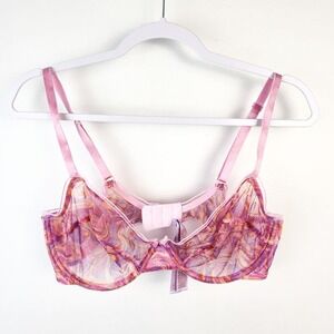 Savage X Fenty X-Ray Vision Half Cup Plunge Bra Size 34D Sheer Underwire Sexy‎
